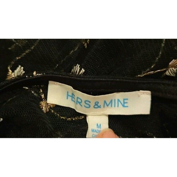 Hers & Mine Sheer Floral Embroidered Dress  Mesh Maxi Sexy Medium Swimsuit Cover - Picture 8 of 8